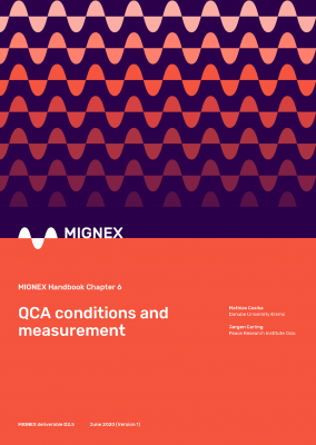 Cover image of MIGNEX Handbook Chapter 6 on QCA conditions and measurements