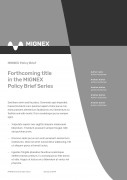 Forthcoming Policy Brief Cover Page