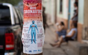 Coronavirus prevention poster in São Nicolau, Cabo Verde.