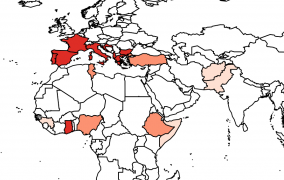 Map of EUP members' countries of interest.