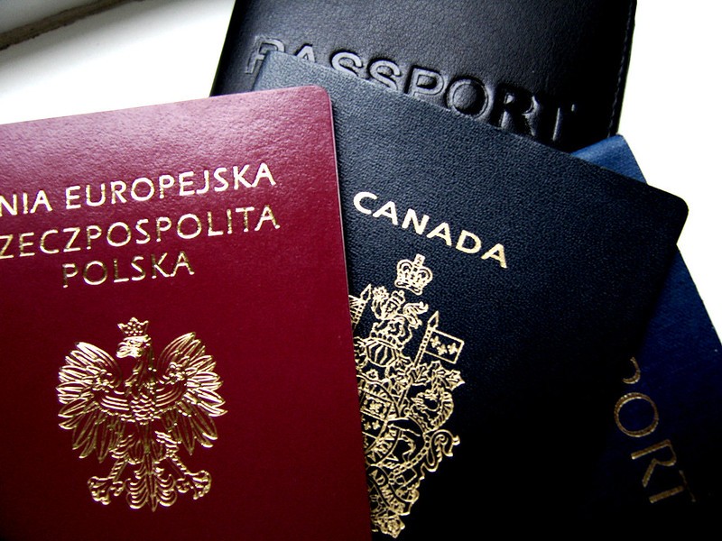 Two passports on a table