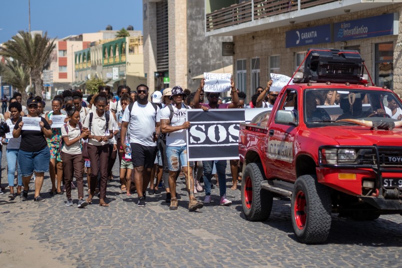 Residents of Boa Vista protesting against insufficient coronavirus preparedness. 