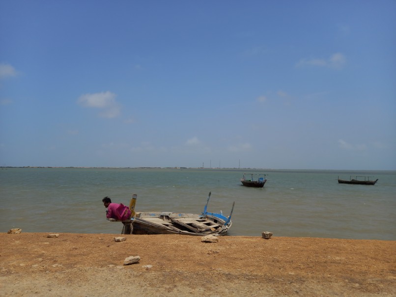 Fishing boat on the beach. 